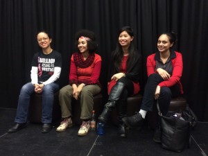 L-R: Thea Tadiar, Tessa Hart, me, Pavan Amara in One Billion Rising colors